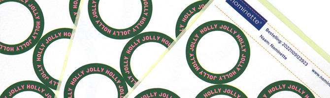 Juleklistremerker med navn - grønn
